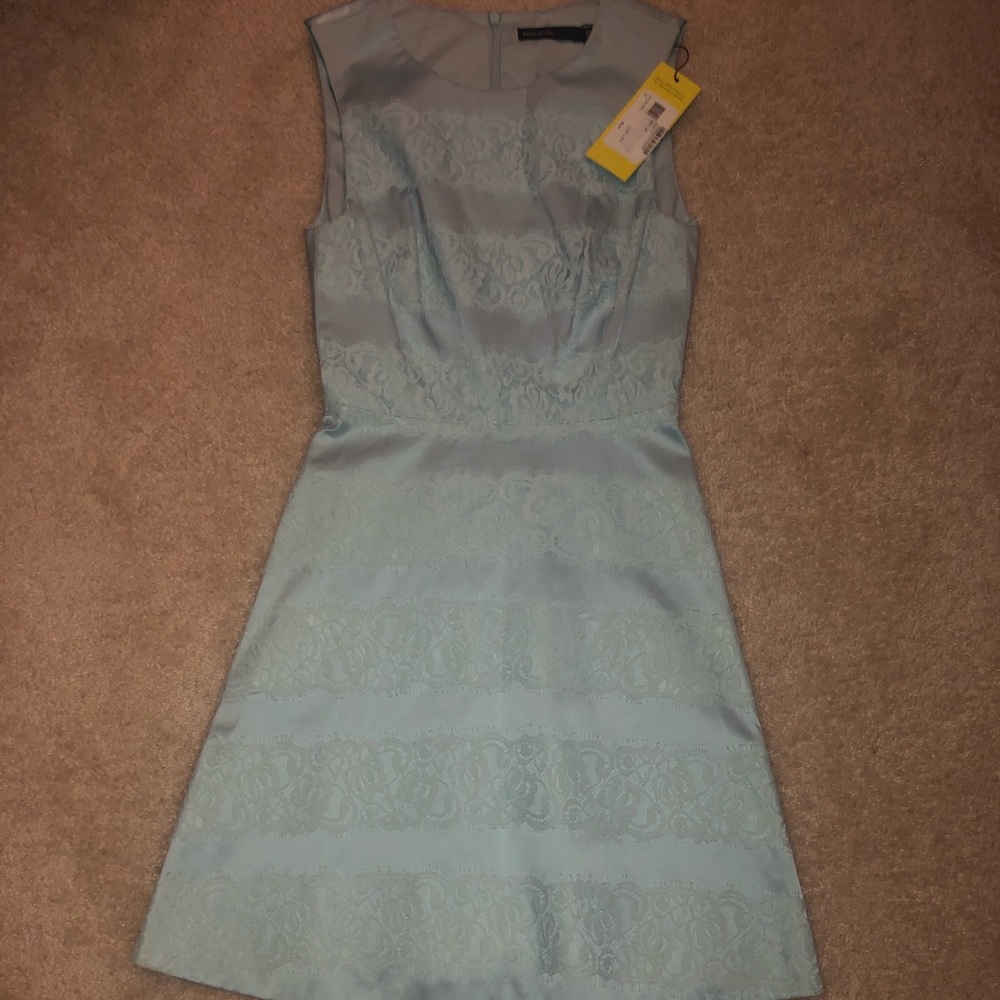 Blue lace detailed dress